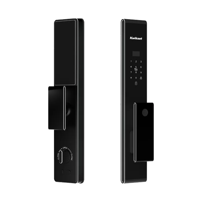 Kwikset PF7 7合1 電子鎖，門外面板與室內面板