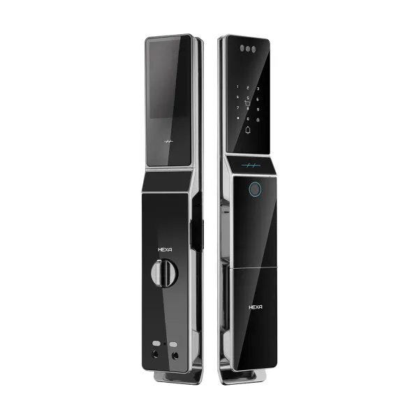 HEXA P100F Pro 電子鎖，鏡面黑推拉式面板